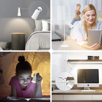 180 °   Lampe de bureau LED rotative moderne à piles, 3 couleurs réglables, protection oculaire, lampe murale tactile pour bureau, maison, lecture