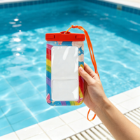 Sac de téléphone en PVC transparent personnalisé avec logo, étanche, avec écran tactile en TPU et fenêtre transparente en PVC