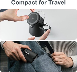 <span class=keywords><strong>Chargeur</strong></span> magnétique sans fil 3 en 1-<span class=keywords><strong>MagSafe</strong></span> pliable pour iPhone 16-12/Apple Watch/<span class=keywords><strong>AirPods</strong></span> <span class=keywords><strong>Pro</strong></span>, Qi Travel Station - Product Image 3