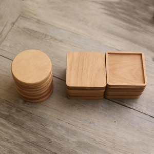 Custom Natural Black Walnut Round Square Cute Wooden Wine Beer Coffee Tea Cup <b>Coaster</b> Mat - Product Image 5