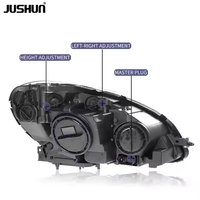 Phares Avant LED Améliorés JUSHUN pour Mercedes-Benz W204, Lentille de Projecteur LED 2007-2010 C180 C200 avec Clignotant Dynamique