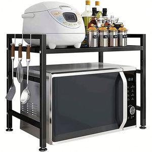 Expandable Microwave Oven Rack Toaster Stand Storage <b>Holder</b> Counter Shelf Baker Organizer Rack Desktop Printer Stand - Product Image 6