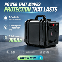 Batterie LiFePO4 12V 100Ah 200Ah pour moteur de pêche à la traîne marin, batterie lithium étanche portable pour bateau de pêche au bar, banque d'alimentation
