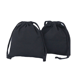 Bolsa pequeña <span class=keywords><strong>de</strong></span> lona con serigrafía personalizada, bolsa reciclada <span class=keywords><strong>de</strong></span> algodón natural liso con cordón, ecológica y sostenible - Product Image 1