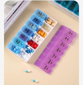 Vente en gros 7 jours Boîte à médicaments Boîte à pilules de rangement de poche Organisateur de pilules hebdomadaire à 14 compartiments 14 étuis Boîtes à pilules - Product Image 6