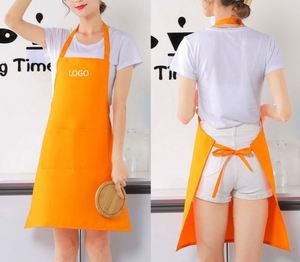 Tabliers de cuisine personnalisables avec logo, 2 poches, pour femmes et hommes, tablier de chef, tablier de barbecue, bavoirs en tissu pour adultes - Product Image 2
