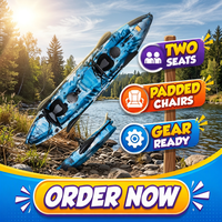 Coolkayak - Kayak familial Oceanus 2+1, kayak familial pour la navigation fluviale, kayak de pêche pour 3 personnes, kayak à assise surélevée, rotomoulé avec pagaie