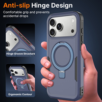 Coque de téléphone antichoc magnétique blindée pour iPhone 17 18 Pro Max avec support de raquette, en TPU PC hybride de haute qualité