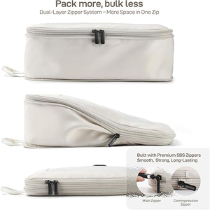 Bolsas de Compresión Portátiles de Gran Capacidad para Ropa, Juego de 4 Bolsas de Almacenamiento Ligeras, Duraderas y Transpirables con Cierre de Cremallera y Malla, para Viaje - Product Image 2
