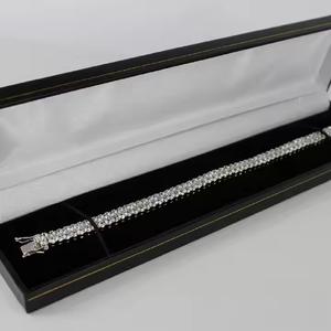 Bracelet tennis classique plaqué or 14 carats bijoux de mariage délicats cadeau parfait bracelets moissanite - Product Image 2