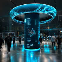 Écran LED flexible d'intérieur P2, mur vidéo LED, panneau d'affichage publicitaire LED pour aéroport, centre commercial, écran de guidage de colonne, usage commercial