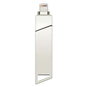 แฟลชไดรฟ์โลหะทรงสี่เหลี่ยมแบบหมุนได้ 2 in 1 ยี่ห้อ Industry China Wholesale Lightening พร้อมโลโก้ พอร์ต Type C และ USB - Product Image 3