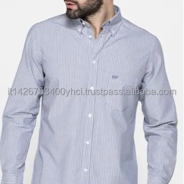 MADE IN ITALY HIGH QUALITY LONG SLEEVES AND REGULAR FIT MEN'S SHIRT IN 100% COTTON