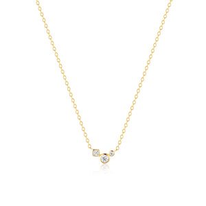 Nuevo Collar de Moda 925 con Circonitas Redondas Geométricas de 18K para Chicas Jóvenes - Product Image 1
