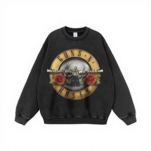 <span class=keywords><strong>Sweat</strong></span>-shirt en coton oversize à col rond, imprimé direct, style <span class=keywords><strong>vintage</strong></span> euro-américain, effet vieilli, unisexe, hip-hop - Product Image 1