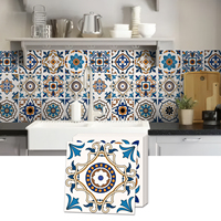 Autocollant de carrelage PVC Smano motif damassé vintage, aspect ciment gris, auto-adhésif, pour sol de cuisine, usage domestique, vente en gros