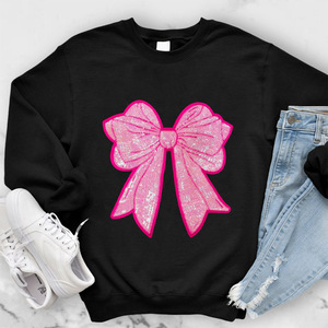 แพทช์รูปโบว์เลื่อมสีชมพูสำหรับเสื้อผ้าผู้หญิง ลายกีฬา ฟุตบอล เบสบอล เหมาะสำหรับใส่ในมหาวิทยาลัย ขายส่ง - Product Image 3