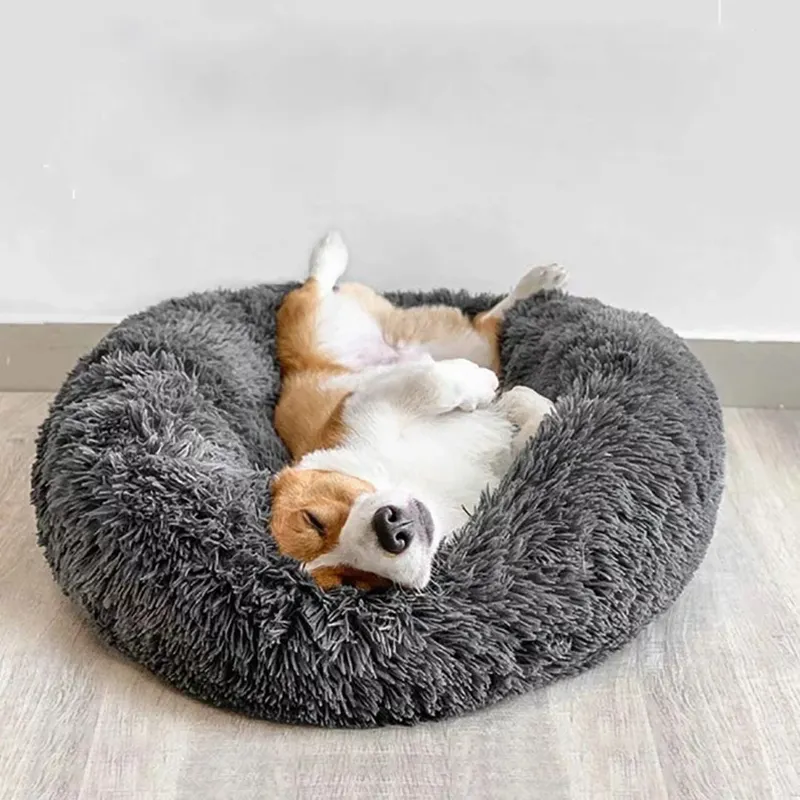 लक्जरी डिजाइनर गर्म लंबी आलीशान पालतू कुत्ते आराम आरामदायक घोंसला बिस्तर पैड सोफे राजकुमार पालतू तकिया