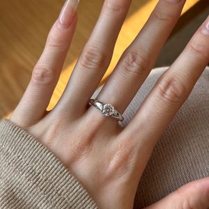 Dylam Dainty Jewelry Rhodium Plated Glossy Surface 925 Sterling <b>Silver</b> <b>Solitaire</b> 5A Cubic Zirconia Stone Daily Wear <b>Rings</b> - Product Image 2