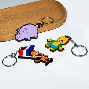 Custom Logo PVC Keychain Soft <b>Rubber</b> 3D Key <b>Ring</b> for Promotional Gifts - Product Image 1