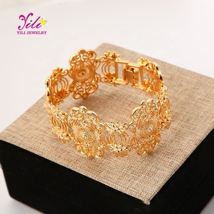 Bracelet de luxe de style saoudien, garanti large et spacieux, de haute qualité, en cuivre, bracelet en or <span class=keywords><strong>18</strong></span> carats, vente en gros - Product Image 3