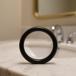 Anneau pénien en caoutchouc noir, taille moyenne, pour l'amélioration masculine - Product Image 2