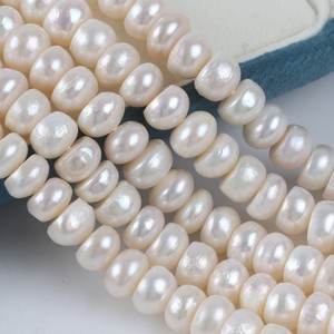Collar de Perlas de Agua Dulce de Color Blanco y Morado Mezclado de 9-10 mm, Cuentas Planas, Material Semiterminado para Joyería DIY - Product Image 2