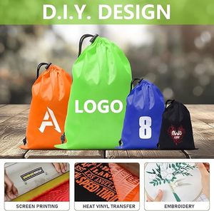 Bolsa Impermeable Personalizada con Cordón, Bolsa de Nailon, Bolsa Deportiva para Gimnasio, Viajes, Senderismo y Compras - Product Image 2