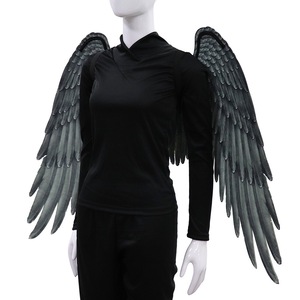 Vendita calda Halloween Angel Wings puntelli Masque Decoration Costume Mardi Gras Masquerade Super Unisex Black Devil White Angel Wings - Product Image 5