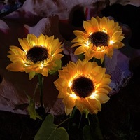 Lampes solaires décoratives en forme de tournesol pour jardin, lampes solaires à fleurs pour extérieur, étanches, pour la cour, le patio, la pelouse