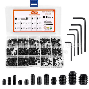 Metric Set Screws Assortment 600pcs DIN916 Grade 12.9 SCM435 Alloy Steel Blackened Industrial Use - Product Image 5