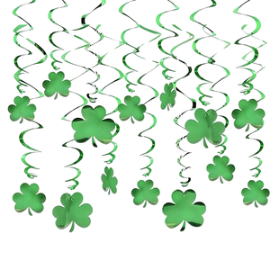 EASTTERN <strong>St</strong>.<strong>Patrick</strong>"<strong>s</strong> <strong>Day</strong> Hanging Shamrock Swirls Decorations 6 Pcs - Product Image 1