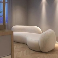 Canapé VONLIVA, design nordique moderne, unique et créatif, en bois courbé et flanelle, une place, pour salons, studios, salons de beauté