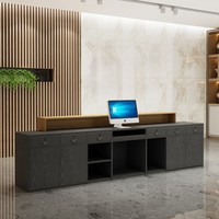 Bureau de réception rétro minimaliste pour établissement de formation de cabinet d'avocats de bureau d'entreprise ou boutique comme comptoir de caisse et bureau de consultation