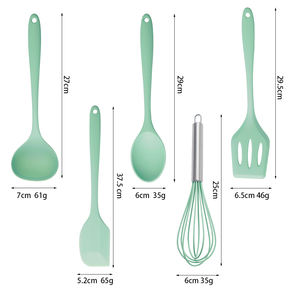 Ensemble de cuisson en silicone jetable 5 pièces résistant aux hautes températures durable lave-vaisselle micro-ondes outils grattoir huile - Product Image 3