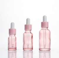 Flacon de mélange cosmétique 10 ml, flacon compte-gouttes en verre rose pêche 20 ml pour huile essentielle, flacon vide pour liquide essentiel