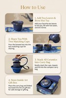 Kit de voyage tout-en-un pour café, pour les voyageurs d'affaires, avec pot en porcelaine, tasses, boîte hermétique, plateau gain de place, sac de transport