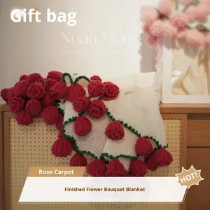 100% coperta con Bouquet di Rose in maglia acrilica di 150cm di diametro del prodotto finito-non un Kit di materiale - Product Image 2