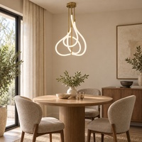 Luminaire suspendu en silicone torsadé moderne et minimaliste, style nordique, pour hall d'entrée, classique, à intensité variable, DIY