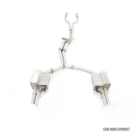Système de tuyauterie de silencieux d'échappement à soupape CGW pour Audi RS7 C7 4.0T 2013-2020 Embouts en fibre de carbone