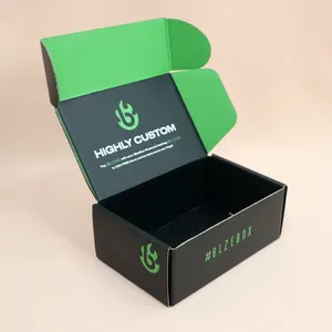 Small Custom Printing Black Corrugated Paper Cardboard Packaging Custom Mailer Boxes