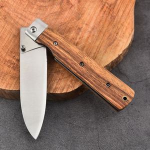Navaja Plegable Profesional de Acero Inoxidable con Mango de Madera, Herramienta EDC para Exteriores, Camping y Bricolaje, Personalización OEM - Product Image 3