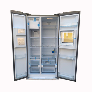 Réfrigérateur double porte en acier inoxydable avec machine à glaçons entièrement automatique, bar à boissons et purificateur d'eau intégré - Product Image 1