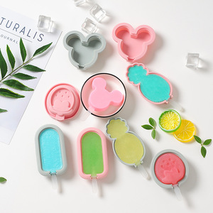 Thân Thiện Với Môi BPA Miễn Phí Trái Cây Động Vật Hình Dạng Silicone Ice Stick Khay Tự Làm Kem Khuôn Silicone Ice <span class=keywords><strong>Cube</strong></span> Khay Với Nắp Cho Trẻ Em - Product Image 3