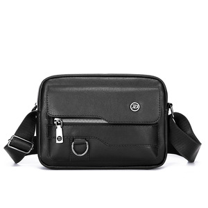 Sac à bandoulière pour homme en cuir PU, sacoche de messager grande capacité avec poignée supérieure, sac fourre-tout pour homme - Product Image 1