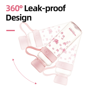 Botella de Agua de <span class=keywords><strong>PC</strong></span> de 520 ml a Prueba de Fugas, Diseño de Cerdito de Dibujos Animados, <span class=keywords><strong>Boca</strong></span> Ancha con Correa de Transporte, Portátil, Reutilizable y Ecológica - Product Image 5