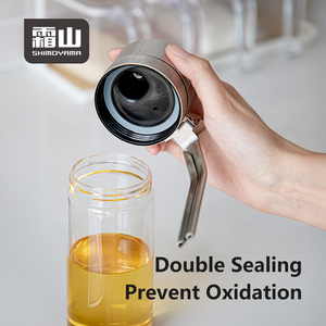 Shimoyama cao Borosilicate thủy tinh giấm ô liu Jug nhà bếp gia vị container thép không gỉ nắp rõ ràng nước tương chai dầu - Product Image 5