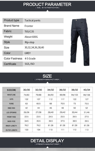 Pantaloni Cargo Tattici Casual da Uomo in Policotone Multi-Tasca Stile Combattimento Vita Media 4 Colori Tinta Unita - Product Image 3