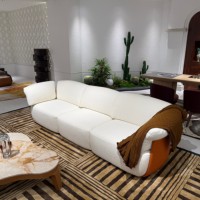 Ensemble de canapés modulaires incurvés en tissu moderne, couleur crème, canapé sectionnel moderne de grande taille pour salon, villa, hall d'hôtel