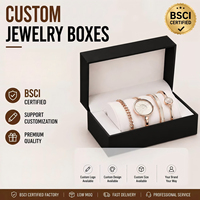 Boîte à montres de luxe 2026 en stock, étui de présentation noir pour bracelets avec coussin doux pour accessoires et cadeaux féminins